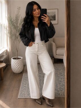 ✨3/$60✨Ellison Washed Black Cropped Jean Moto Jacket